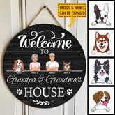 Willkommens-Türschilder, Geschenke für Haustierliebhaber, Willkommen im Haus von Opa und Oma, individuelle Holzschilder
